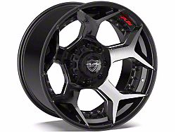 4Play 4P50 Gloss Black with Brushed Face 8-Lug Wheel; 20x10; -24mm Offset (15-19 Sierra 2500 HD)