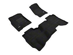 3D MAXpider Elegant Perfect Fit Carpet Front and Rear Floor Liners; Black (15-19 Sierra 2500 HD Double Cab)
