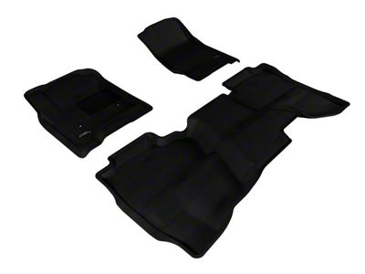 3D MAXpider KAGU Series All-Weather Custom Fit Front and Rear Floor Liners; Black (15-19 Silverado 3500 HD Double Cab)