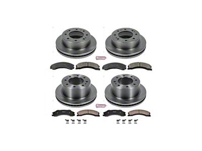 PowerStop OE Replacement 8-Lug Brake Rotor and Pad Kit; Front and Rear (12-15 Sierra 2500 HD SRW)