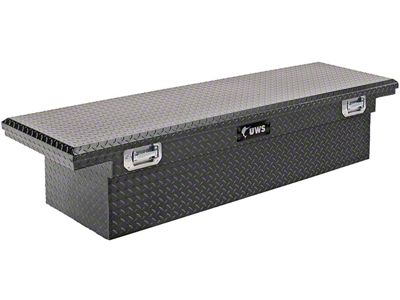UWS 69-Inch Aluminum Crossover Tool Box with Pull Handles; Matte Black (99-23 Silverado 1500 Fleetside)