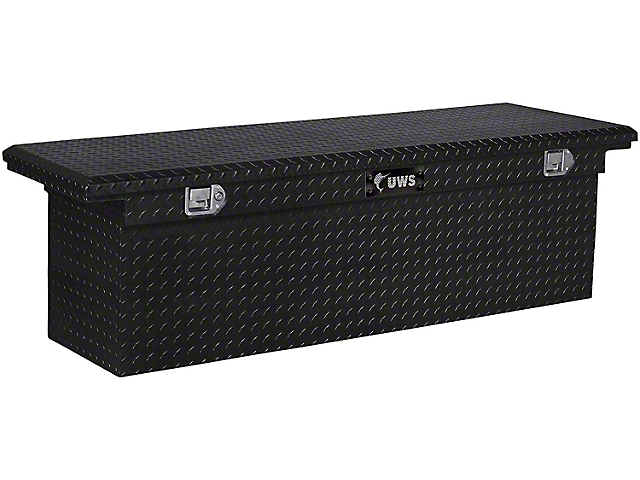 UWS 69-Inch Aluminum Deep Low Profile Crossover Tool Box; Gloss Black (07-23 Sierra 2500 HD)