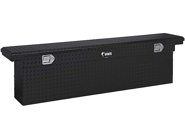 UWS 69-Inch Aluminum Deep Low Profile Slim-Line Crossover Tool Box; Gloss Black (07-23 Sierra 2500 HD)