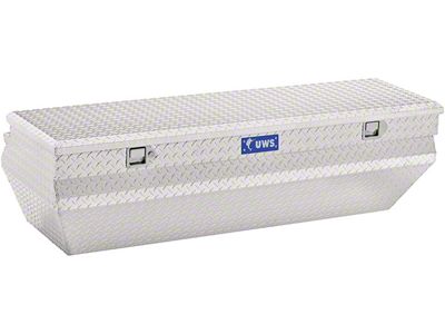 UWS 62-Inch Aluminum Wedge Angled Utility Chest Tool Box; Bright (99-23 Sierra 1500 w/ 6.50-Foot Standard & 8-Foot Long Box)