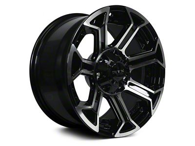RTX Offroad Wheels Peak Gloss Black Machined 8-Lug Wheel; 18x9; 18mm Offset (20-23 Sierra 2500 HD)