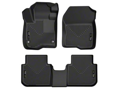 Husky Liners X-Act Contour Front and Second Seat Floor Liners; Black (19-23 Sierra 1500 Double Cab)