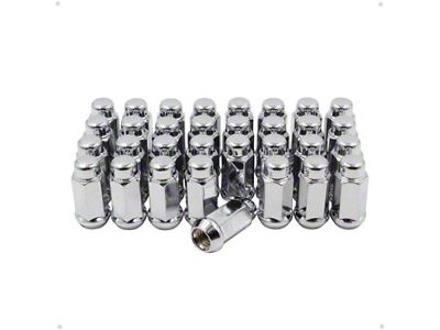 Chrome Bulge Acorn Lug Nut Kit; 14mm x 1.5; Set of 32 (07-23 Silverado 2500 HD)