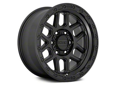 KMC Mesa Satin Black with Gloss Black Lip 8-Lug Wheel; 18x9; 18mm Offset (10-18 RAM 2500)