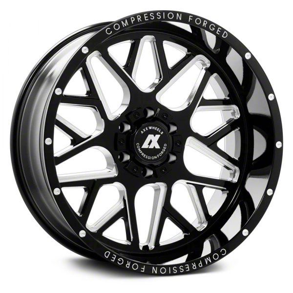 Axe Wheels Ram 1500 Ax5 0 Gloss Black Milled 8 Lug Wheel 22x12 44mm