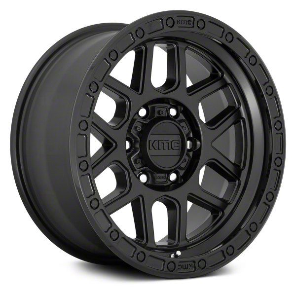 KMC Silverado 2500 Mesa Satin Black with Gloss Black Lip 8-Lug Wheel ...
