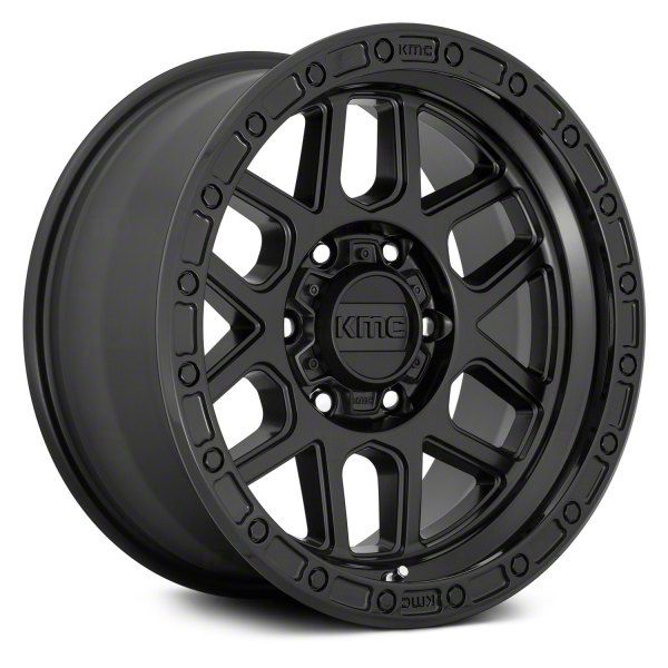 Kmc Silverado 2500 Mesa Satin Black With Gloss Black Lip 8-lug Wheel 