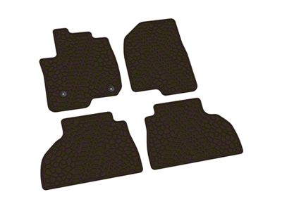 FLEXTREAD Factory Floorpan Fit Tire Tread/Scorched Earth Scene Front and Rear Floor Mats; Brown (19-23 Silverado 1500 Double Cab)