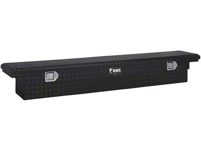 UWS 69-Inch Aluminum Slim Low Profile Crossover Tool Box; Gloss Black (99-23 Silverado 1500)