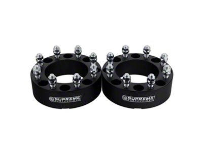 Supreme Suspensions 2-Inch Pro Billet Wheel Spacers; Black; Set of Two (11-23 Sierra 2500 HD)