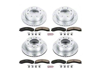 PowerStop Z23 Evolution Sport 8-Lug Brake Rotor and Pad Kit; Front and Rear (15-19 Sierra 2500 HD)
