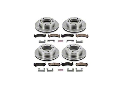 PowerStop OE Replacement 8-Lug Brake Rotor and Pad Kit; Front and Rear (07-10 Silverado 2500 HD)