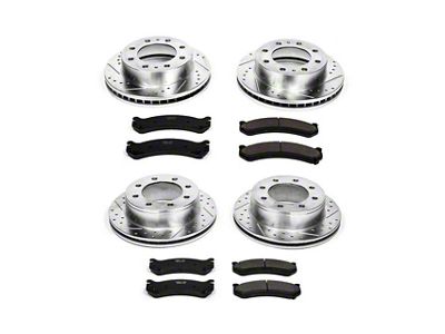 PowerStop Z23 Evolution Sport 8-Lug Brake Rotor and Pad Kit; Front and Rear (07-10 Silverado 2500 HD)