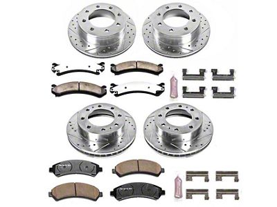 PowerStop Z36 Extreme Truck and Tow 8-Lug Brake Rotor and Pad Kit; Front and Rear (07-10 Sierra 2500 HD)
