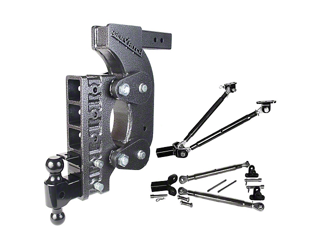 Gen-Y Hitch The BOSS Torsion-Flex 21K Adjustable 2.50-Inch Receiver Hitch Dual-Ball Mount with Pintle Lock and Stabilizer Bars; 18-Inch Drop (Universal; Some Adaptation May Be Required)