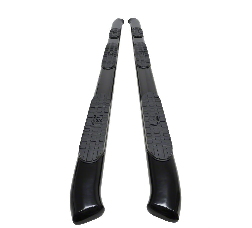 Pro Traxx 5-Inch Wheel-to-Wheel Oval Side Step Bars; Black (20-23 Silverado 2500 HD Double Cab w/ 8-Foot Long Box)