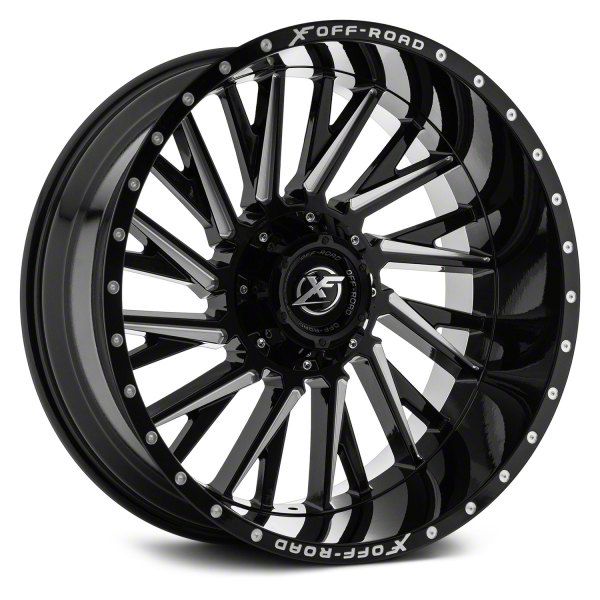 XF Offroad XF-226 Gloss Black Milled Milled 8-Lug Wheel; 20x9; 12mm Offset (20-23 Silverado 2500 HD)