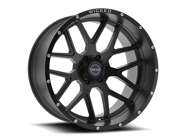 Wicked Offroad W903 Satin Black Milled 8-Lug Wheel; 20x10; -24mm Offset (07-10 Silverado 2500 HD)