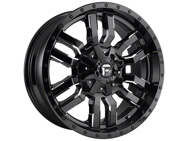 Fuel Wheels Sledge Gloss Black Milled 8-Lug Wheel; 20x9; 1mm Offset (07-10 Silverado 2500 HD)