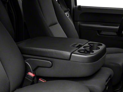 RedRock Replacement Leather Center Console Cover Only; Black (07-14 Sierra 2500 HD)