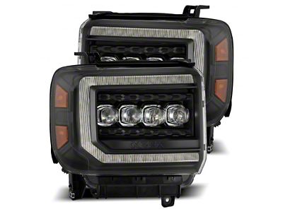 AlphaRex NOVA-Series LED Projector Headlights; Black Housing; Clear Lens (15-19 Sierra 2500 HD)