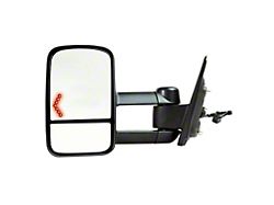 OEM Style Extendable Powered Towing Mirror with Turn Signal; Driver Side (14-19 Sierra 1500)