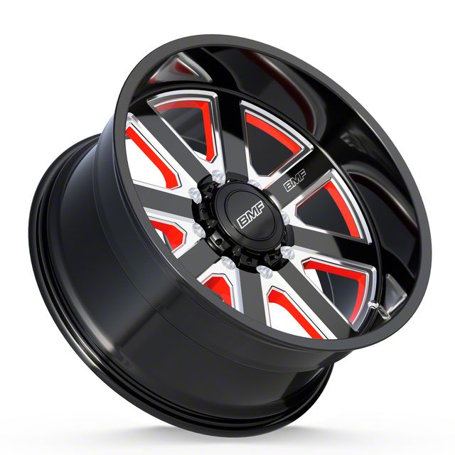 BMF Wheels Sierra 2500 Hustle R Gloss Black Milled with Red Windows 8 ...