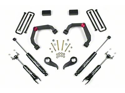 Zone Offroad 3-Inch Adventure Series Upper Control Arm Suspension Lift Kit with Nitro Shocks (11-19 4WD Silverado 3500 HD w/o Top Mounted Overload Springs)