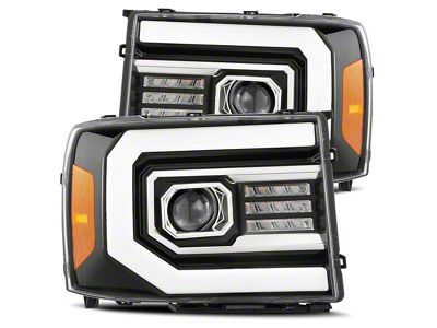 PRO-Series Projector Headlights; Jet Black Housing; Clear Lens (07-14 Sierra 2500 HD)