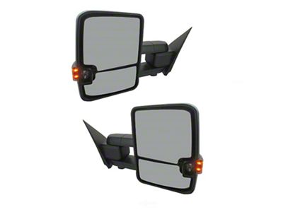 Powered Heated Memory Power Folding Towing Mirrors with Black and Chrome Caps (15-19 Silverado 3500 HD)