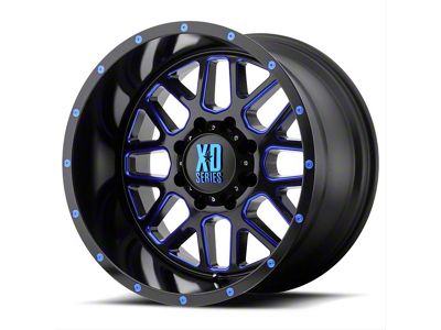 XD Grenade Satin Black Milled with Blue Clear Coat 8-Lug Wheel; 20x10; -24mm Offset (03-09 RAM 2500)