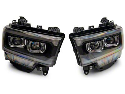 PRO-Series Projector Headlights; Black Housing; Clear Lens (19-23 RAM 2500 w/ Factory Halogen Headlights)