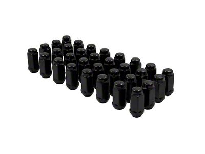 Black 7/8-Inch XL Acorn Lug Nut Kit; 9/16-Inch; Set of 32 (03-11 RAM 2500)