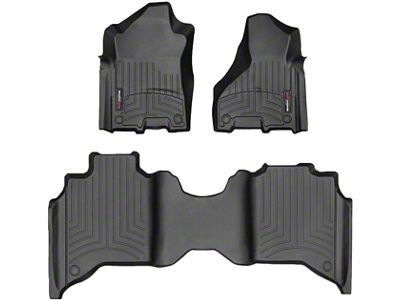 Weathertech DigitalFit Front and Rear Floor Liners; Black (19-23 RAM 2500 Crew Cab w/ Front Bench Seat)