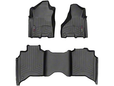 Weathertech DigitalFit Front and Rear Floor Liners; Black (19-23 RAM 2500 Crew Cab w/ Front Bucket Seats)