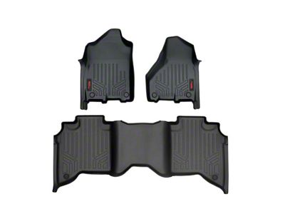 Rough Country Heavy Duty Front and Rear Floor Mats; Black (19-23 RAM 3500)