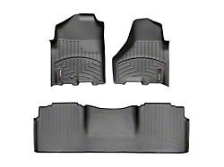 Weathertech DigitalFit Front and Rear Floor Liners; Black (10-12 RAM 2500 Mega Cab w/ Full Length Center Console)