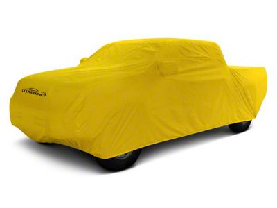 Coverking Stormproof Car Cover with Rear Roof Shark Fin Antenna Pocket; Yellow (19-23 RAM 3500 Crew Cab w/ 6.4-Foot Box)