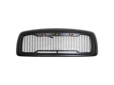 Impulse Upper Replacement Grille with Amber LED Lights; Matte Black (03-05 RAM 3500)