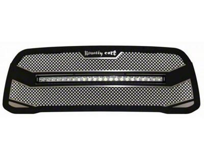 Royalty Core RC4X Layered Upper Replacement Grille with 30-Inch Curved LED Light Bar; Satin Black (19-23 RAM 3500)
