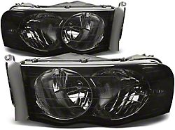 Factory Style Headlights; Black Housing; Smoked Lens (03-05 RAM 2500)