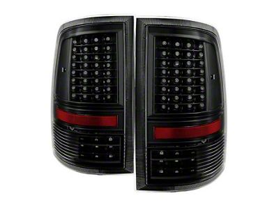 C-Shape LED Tail Lights; Black Housing; Clear Lens (10-18 RAM 3500 w/ Factory Halogen Tail Lights)