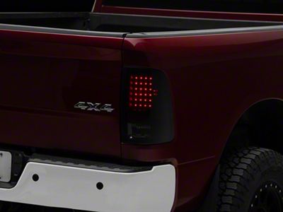 LED Tail Lights; Black Housing; Smoked Lens (10-18 RAM 2500 w/ Factory Halogen Tail Lights)