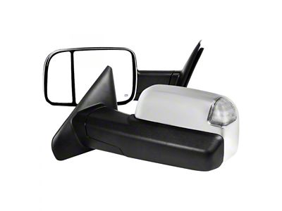 Powered Heated Towing Mirrors with Clear LED Turn Signals; Chrome (03-09 RAM 3500)