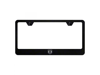 RAM Head License Plate Frame; Black (Universal; Some Adaptation May Be Required)