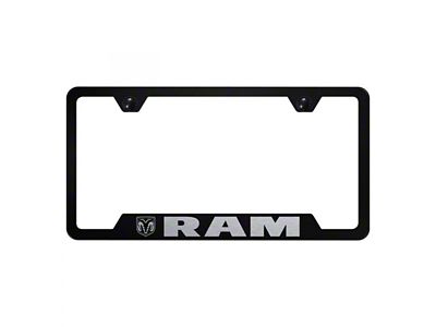 RAM License Plate Frame; Black (Universal; Some Adaptation May Be Required)